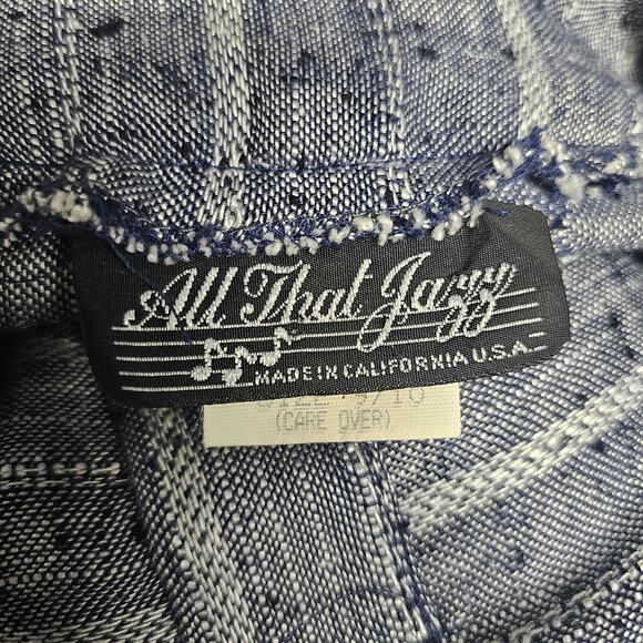 Vintage All That Jazz Women's Blue Pinstriped Crossover Blazer Size Medium y2k - Picture 7 of 10